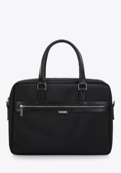 Męska torba na laptopa 15,6” z błyszczącym suwakiem czarna>WITTCHEN Best