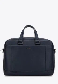 Męska torba na laptopa 15,6” z ekoskóry dwukomorowa granatowa>WITTCHEN Sale