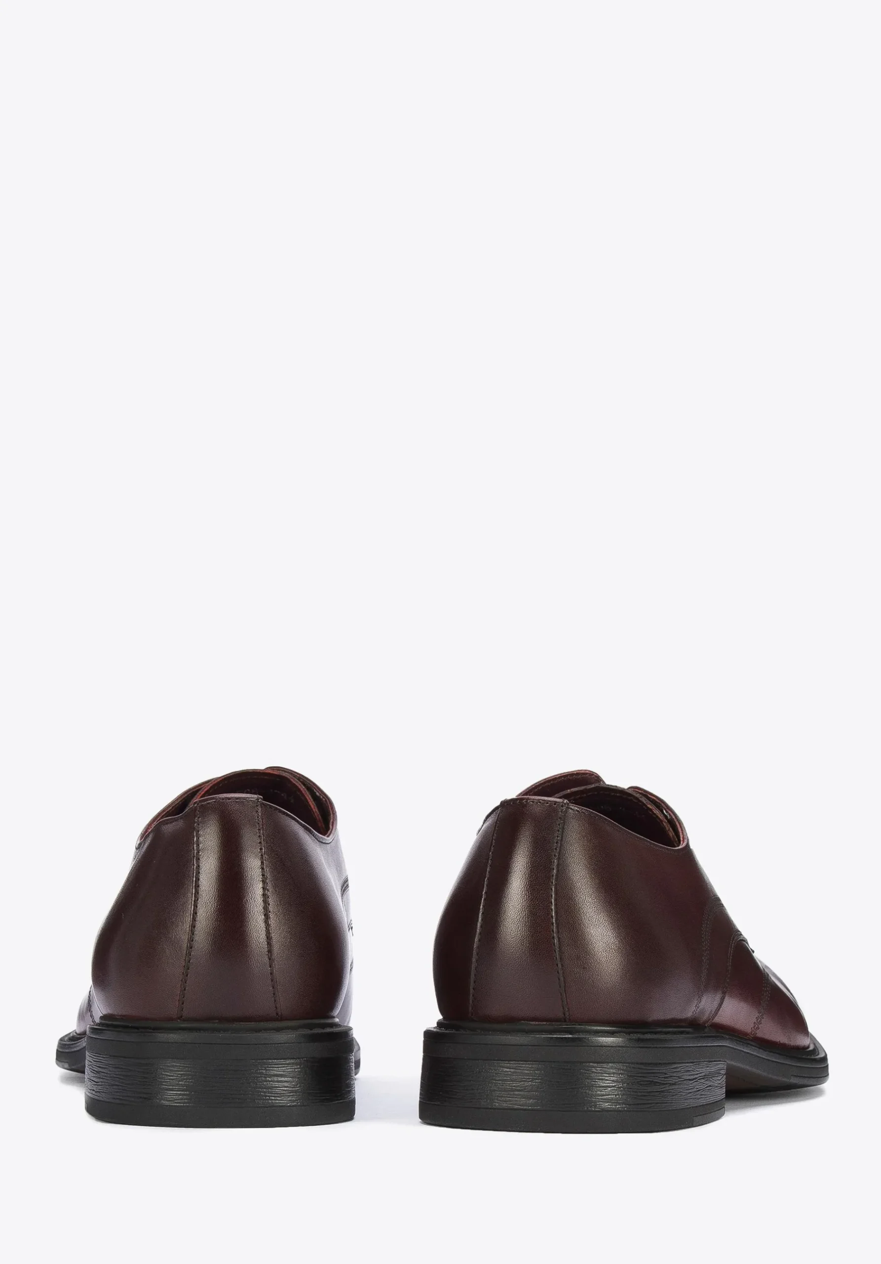 Męskie buty brogsy skórzane z płaskim szwem bordowe>WITTCHEN Outlet