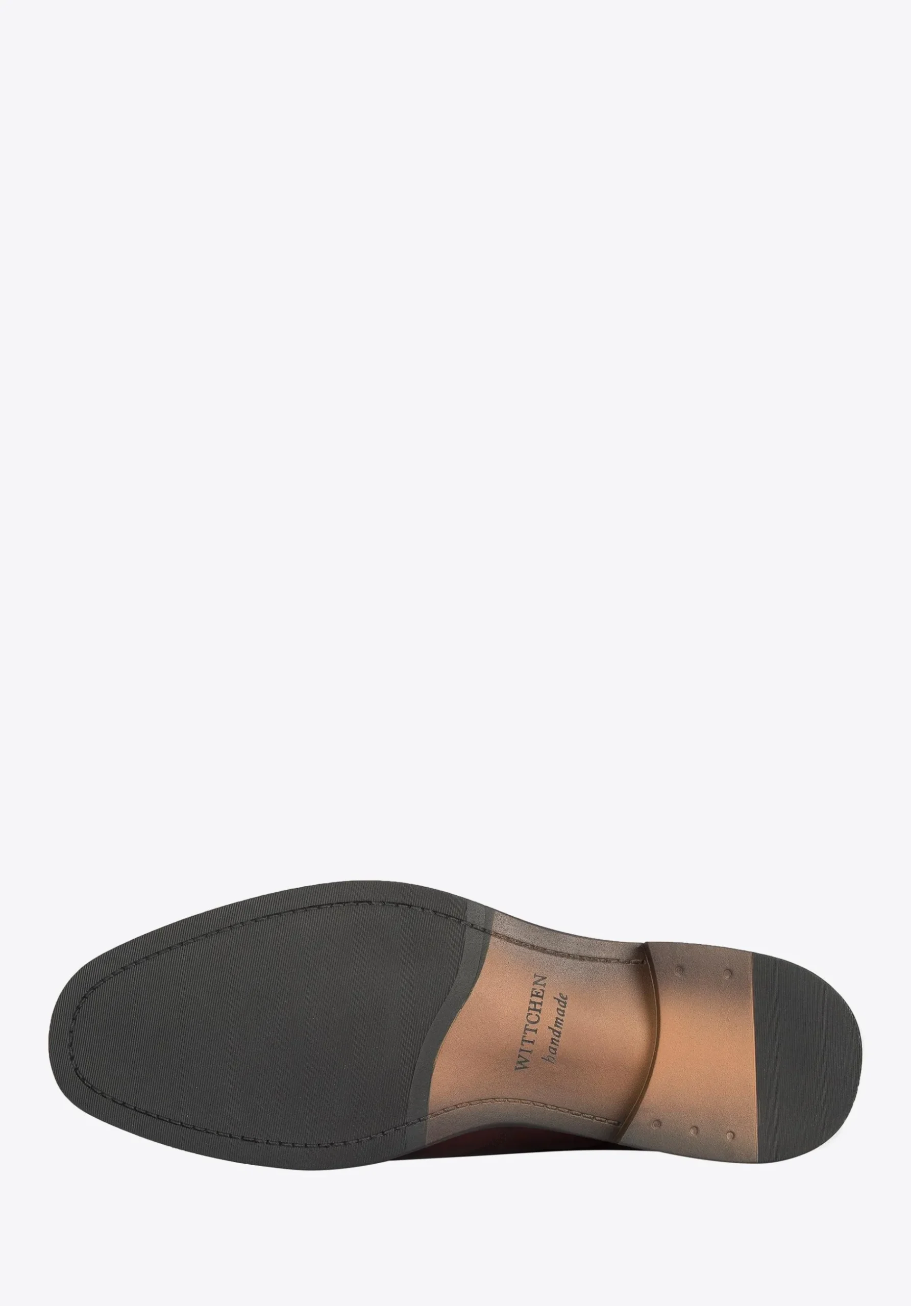 Męskie buty brogsy skórzane z płaskim szwem bordowe>WITTCHEN Outlet