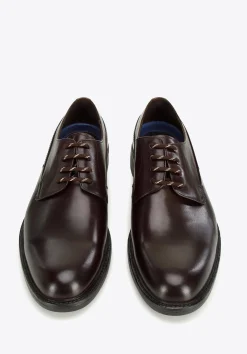 Męskie buty derby skórzane na grubej podeszwie brązowe>WITTCHEN New