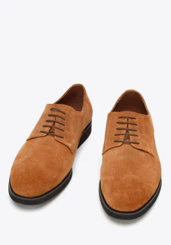 Męskie buty derby z tłoczonego zamszu brązowe>WITTCHEN Sale