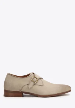 Męskie buty monki ze skóry zamszowej beżowe>WITTCHEN Clearance
