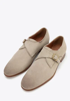Męskie buty monki ze skóry zamszowej beżowe>WITTCHEN Clearance