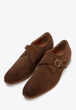 Męskie buty monki ze skóry zamszowej ciemny brąz>WITTCHEN Outlet