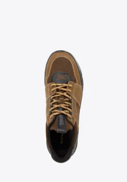 Męskie sneakersy na lekkiej podeszwie brązowe><noscript><img width=