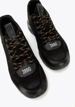 Męskie sneakersy na lekkiej podeszwie czarne><noscript><img width=