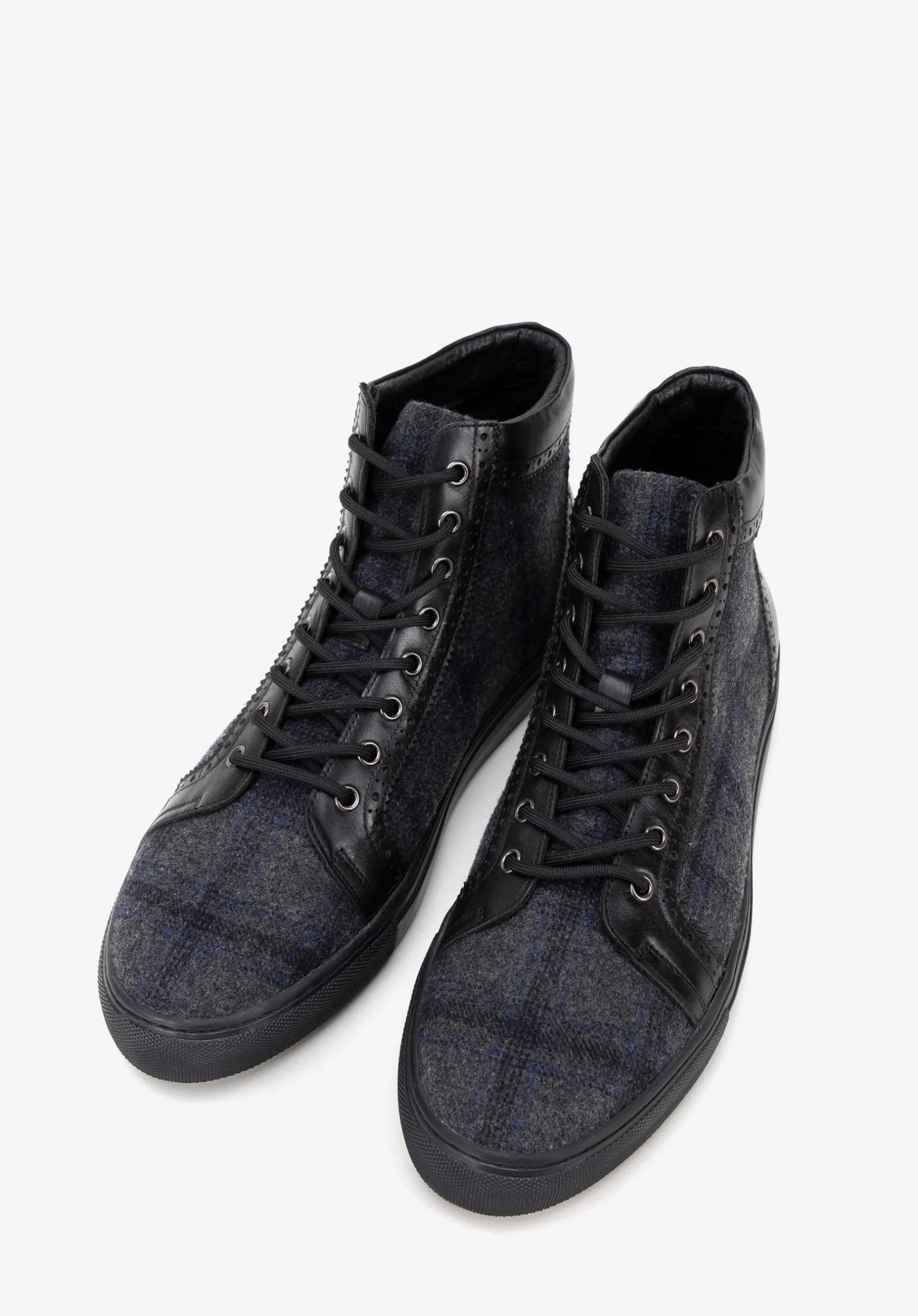 Męskie sneakersy skórzane wysokie czarne>WITTCHEN New