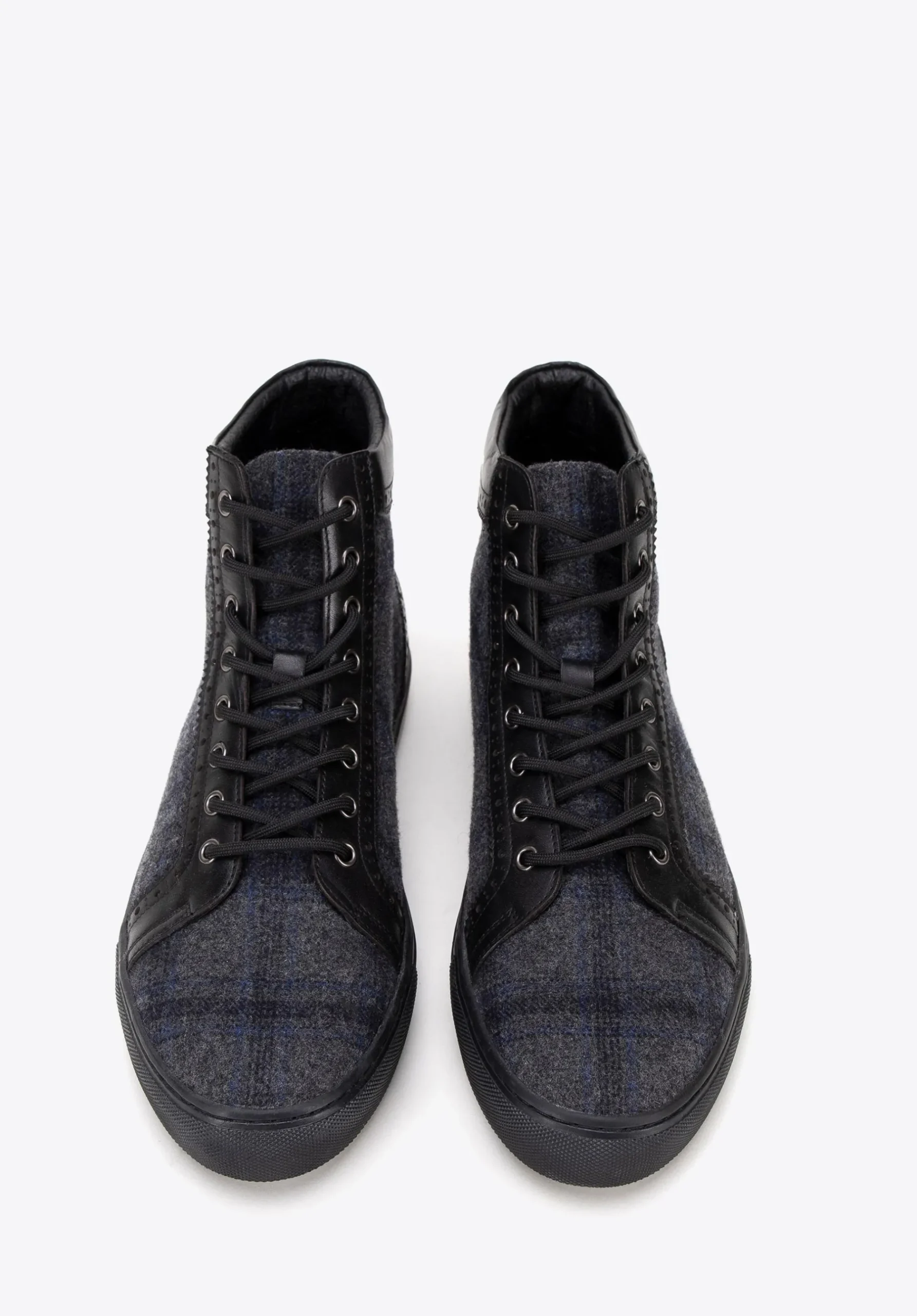 Męskie sneakersy skórzane wysokie czarne>WITTCHEN New