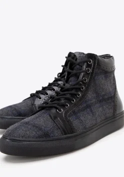 Męskie sneakersy skórzane wysokie czarne><noscript><img width=