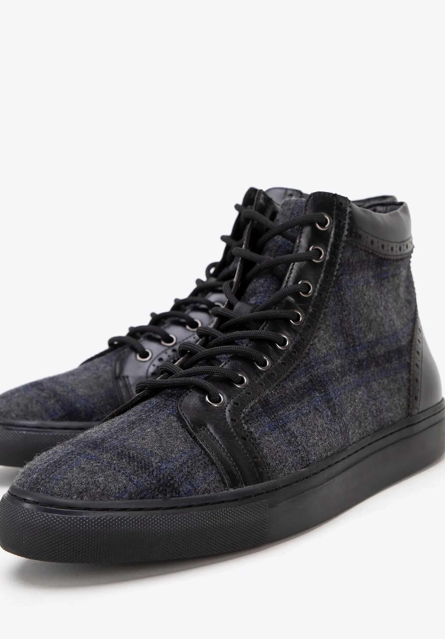 Męskie sneakersy skórzane wysokie czarne>WITTCHEN New