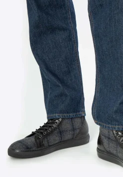 Męskie sneakersy skórzane wysokie czarne><noscript><img width=