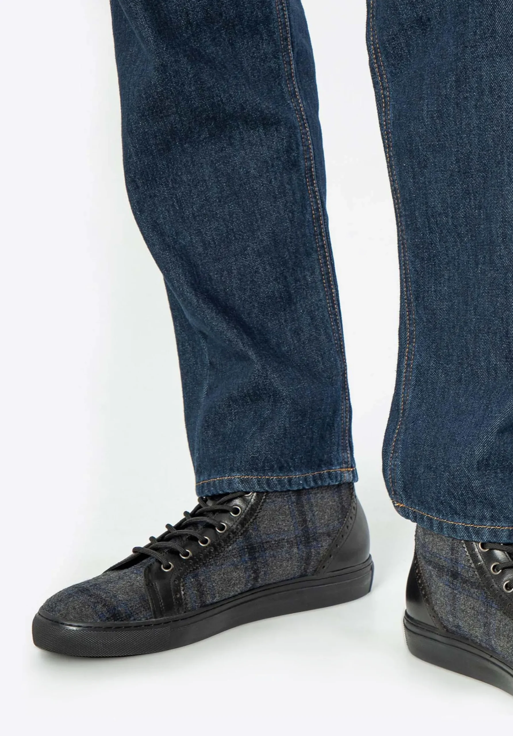 Męskie sneakersy skórzane wysokie czarne>WITTCHEN New