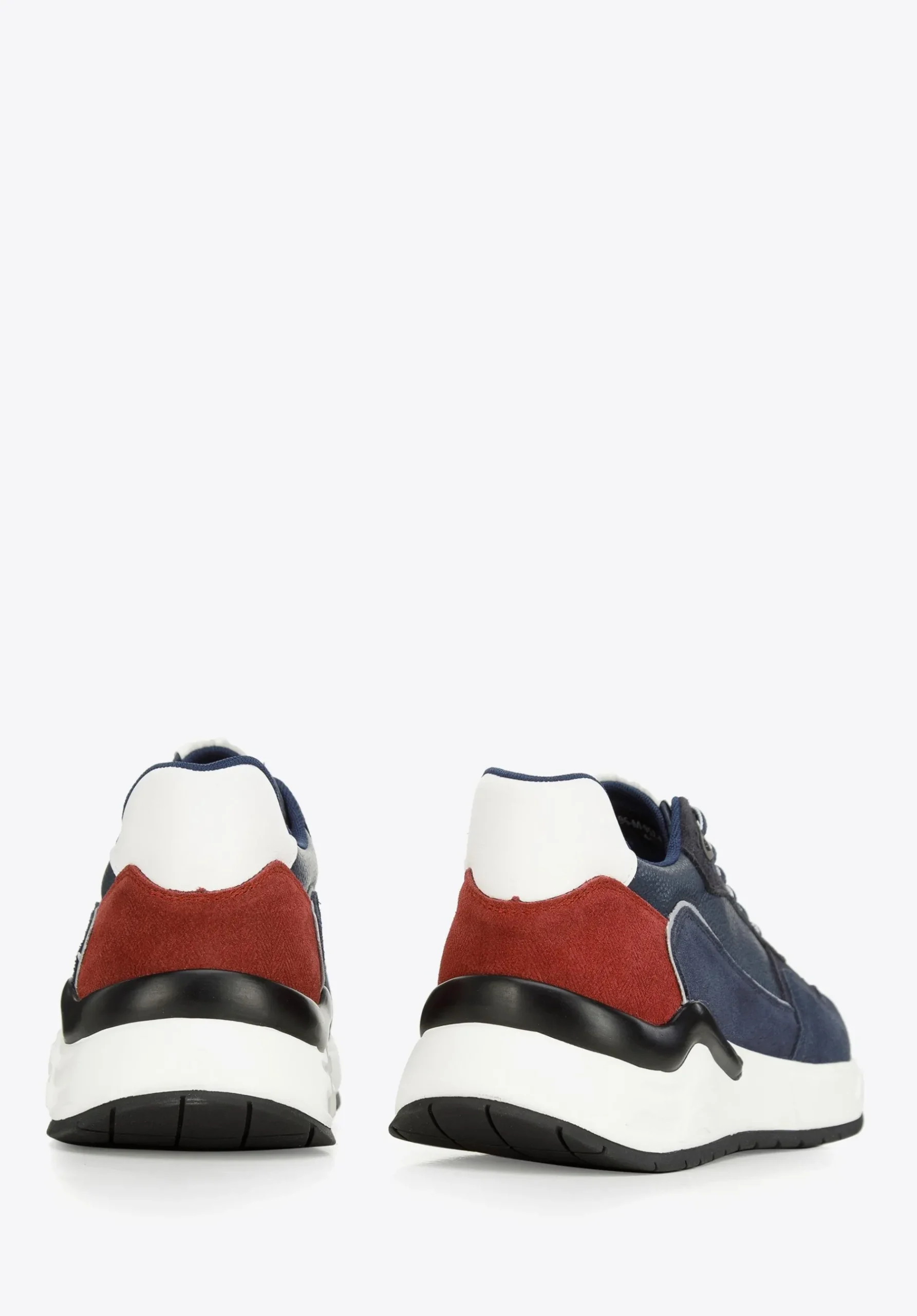 Męskie sneakersy skórzane z motywem w jodełkę niebiesko-czerwone>WITTCHEN Hot