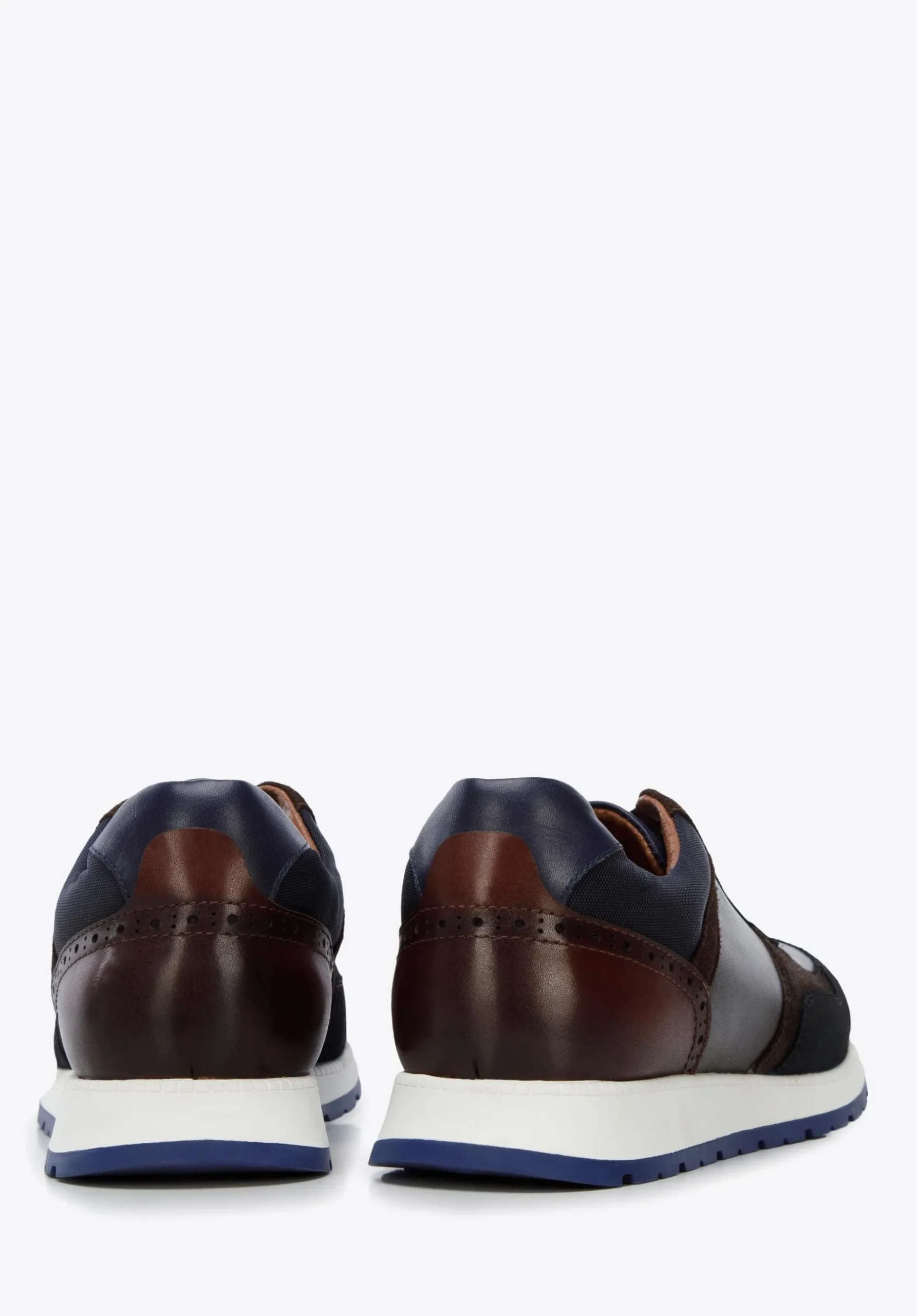 Męskie sneakersy z dwóch rodzajów skór cieniowane granatowo-brązowe>WITTCHEN Outlet