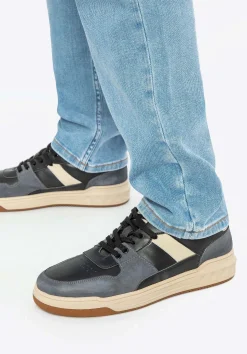 Męskie sneakersy z ekoskóry czarno - szare><noscript><img width=