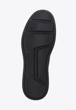 Męskie sneakersy ze skóry naturalnej sznurowane czarne><noscript><img width=