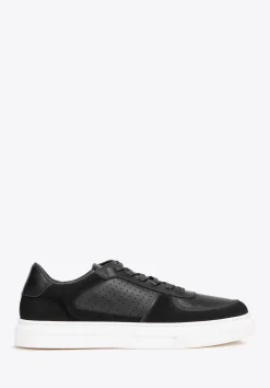 Męskie sneakersy ze skóry z perforacjami czarne>WITTCHEN Sale