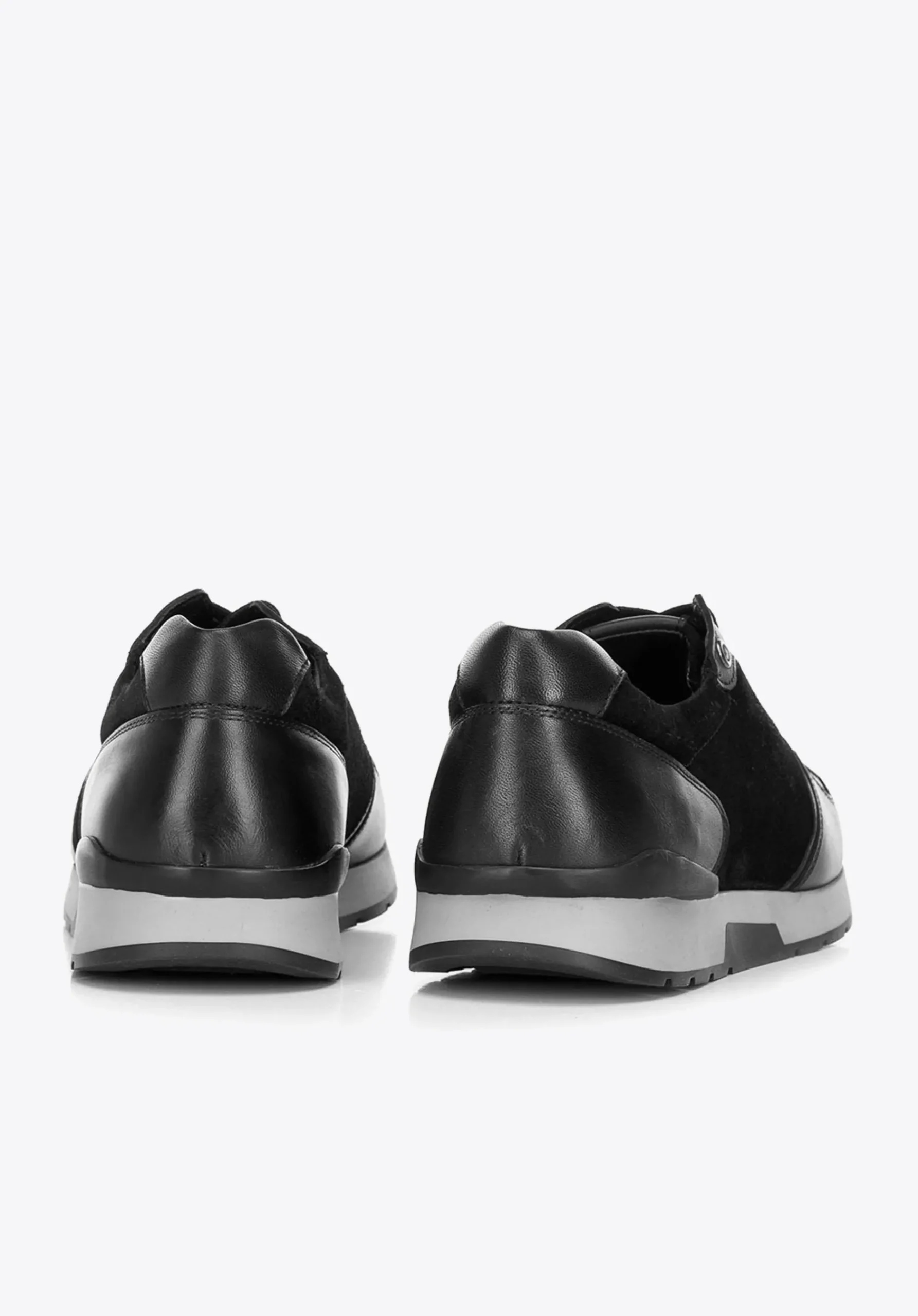 Męskie sneakersy ze skóry zamszowej i licowej czarne>WITTCHEN Clearance