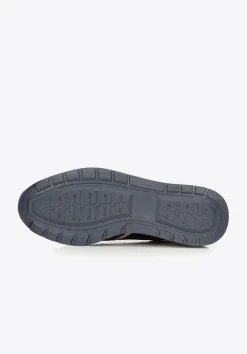 Męskie sneakersy ze skóry zamszowej i licowej granatowe><noscript><img width=