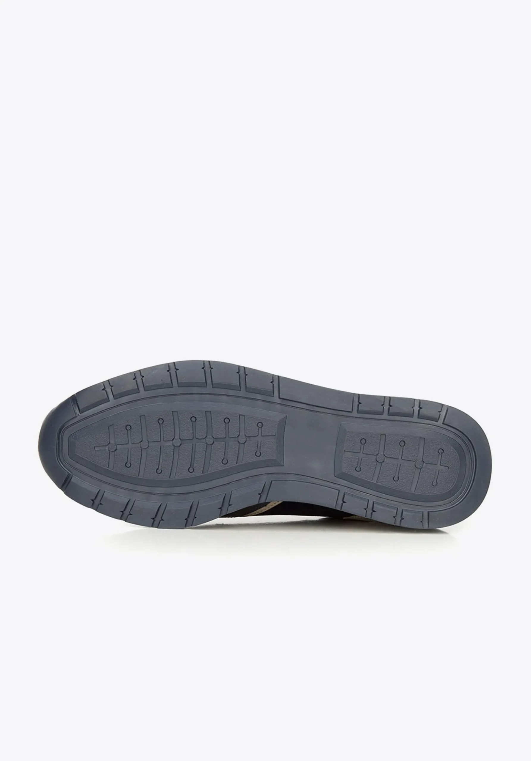 Męskie sneakersy ze skóry zamszowej i licowej granatowe>WITTCHEN Discount