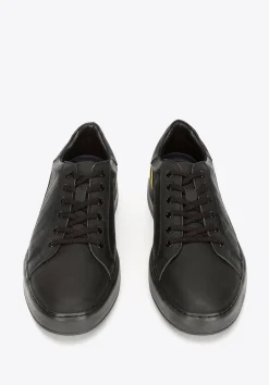 Męskie sneakersy ze skóry z kontrastowymi paskami czarno-żółte>WITTCHEN Best