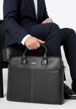 Skórzana torba na laptopa 16” czarna>WITTCHEN Fashion