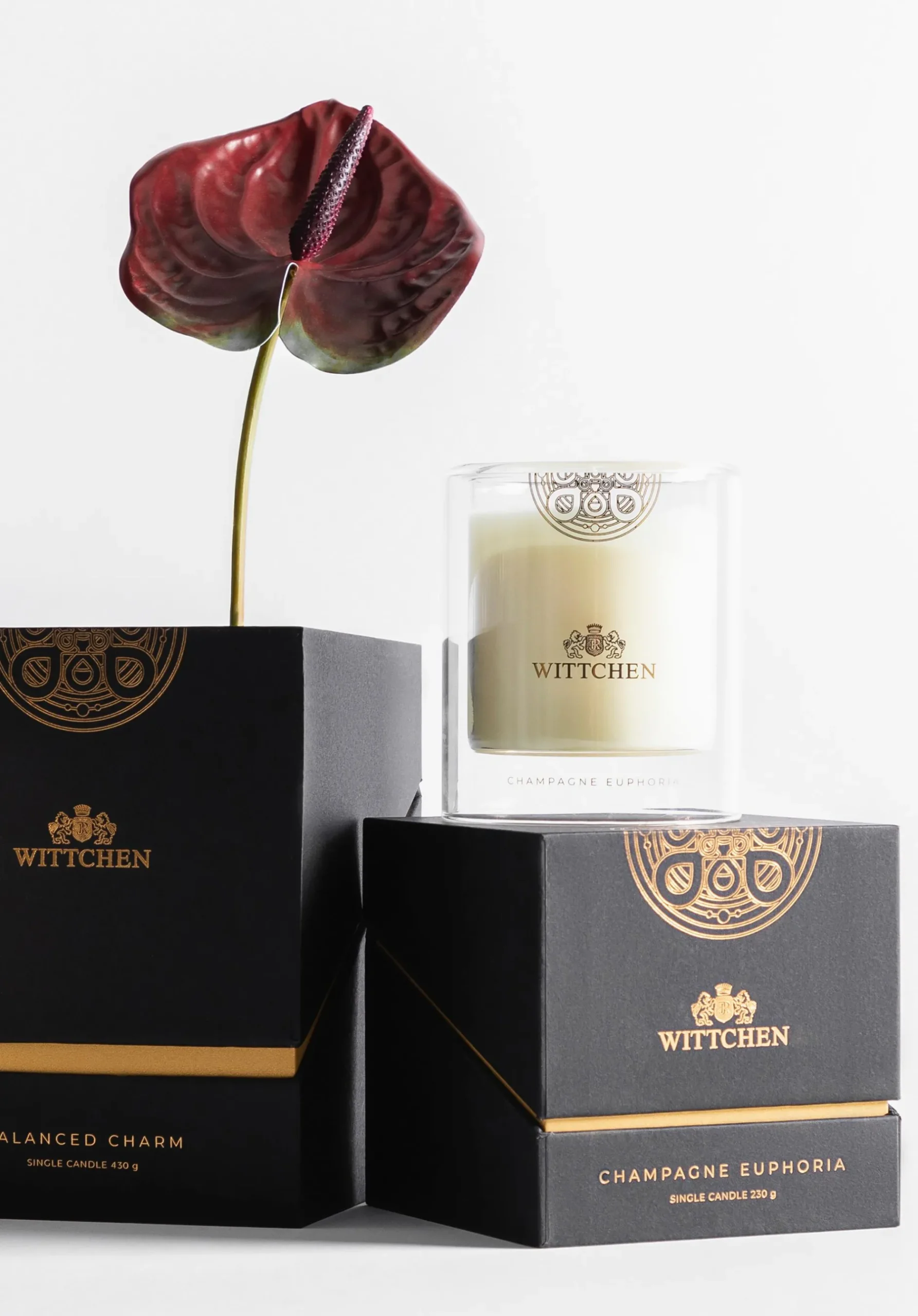 Sojowa świeca z bawełnianym knotem mała Champagne Euphoria>WITTCHEN Fashion