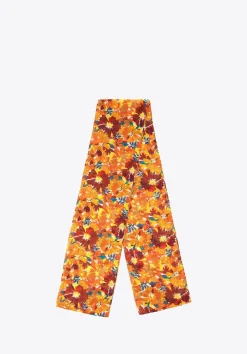Szal damski z motywem kwiatowym pomarańczowo - brązowy>WITTCHEN Fashion