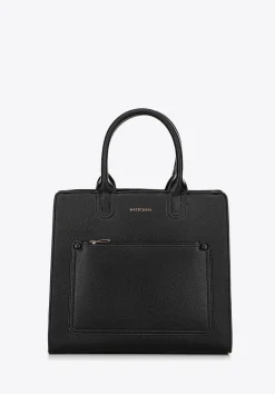 Torba na laptopa 13” z imitacji skóry czarna>WITTCHEN New