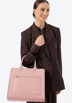 Torba na laptopa 13” z imitacji skóry różowa>WITTCHEN Best