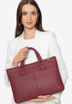 Torba na laptopa 14,5” z imitacji skóry bordowa>WITTCHEN Discount
