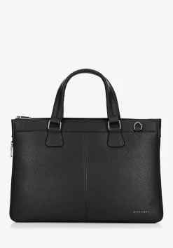 Torba na laptopa 14,5” z imitacji skóry czarna>WITTCHEN Fashion
