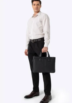 Torba na laptopa 14,5” z imitacji skóry czarna>WITTCHEN Fashion