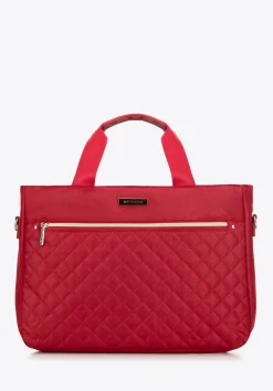 Torba na laptopa 14'' biznesowa z pikowaniem wiśniowa>WITTCHEN Discount