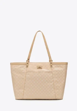 Torebka shopperka żakardowa w monogram kremowa>WITTCHEN Hot