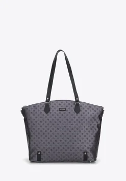 Torebka shopperka z żakardu i skóry szara>WITTCHEN Fashion
