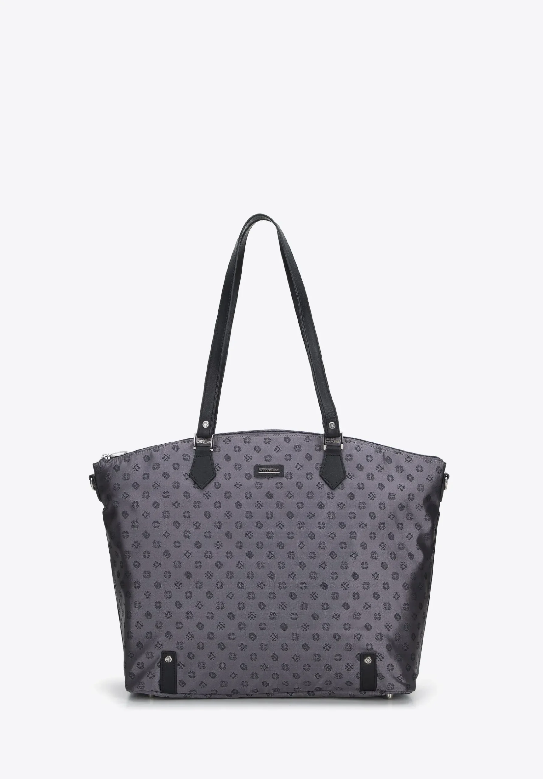 Torebka shopperka z żakardu i skóry szara>WITTCHEN Fashion