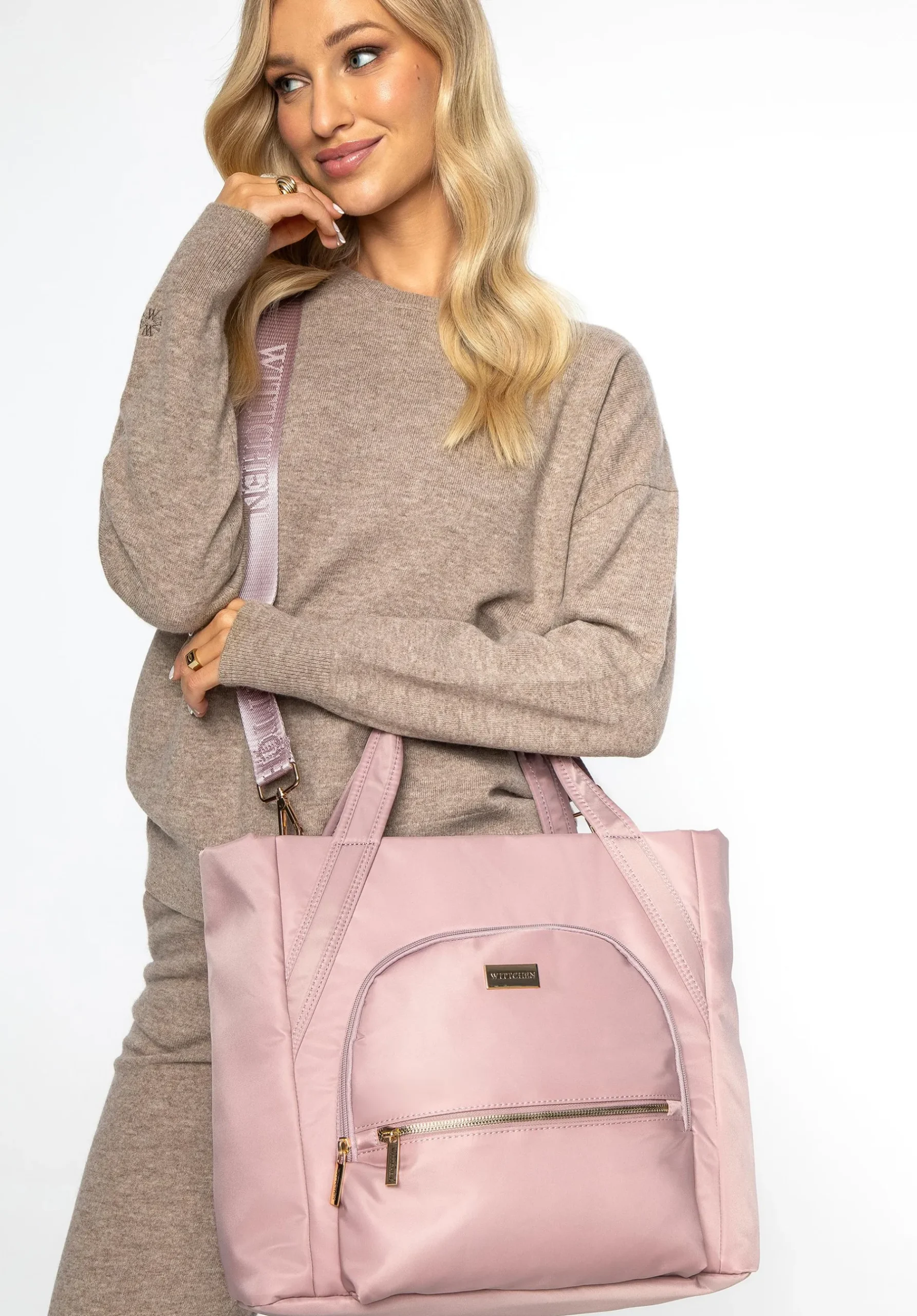 Wielofunkcyjna torba podróżna do samolotu z nylonu różowa>WITTCHEN Fashion