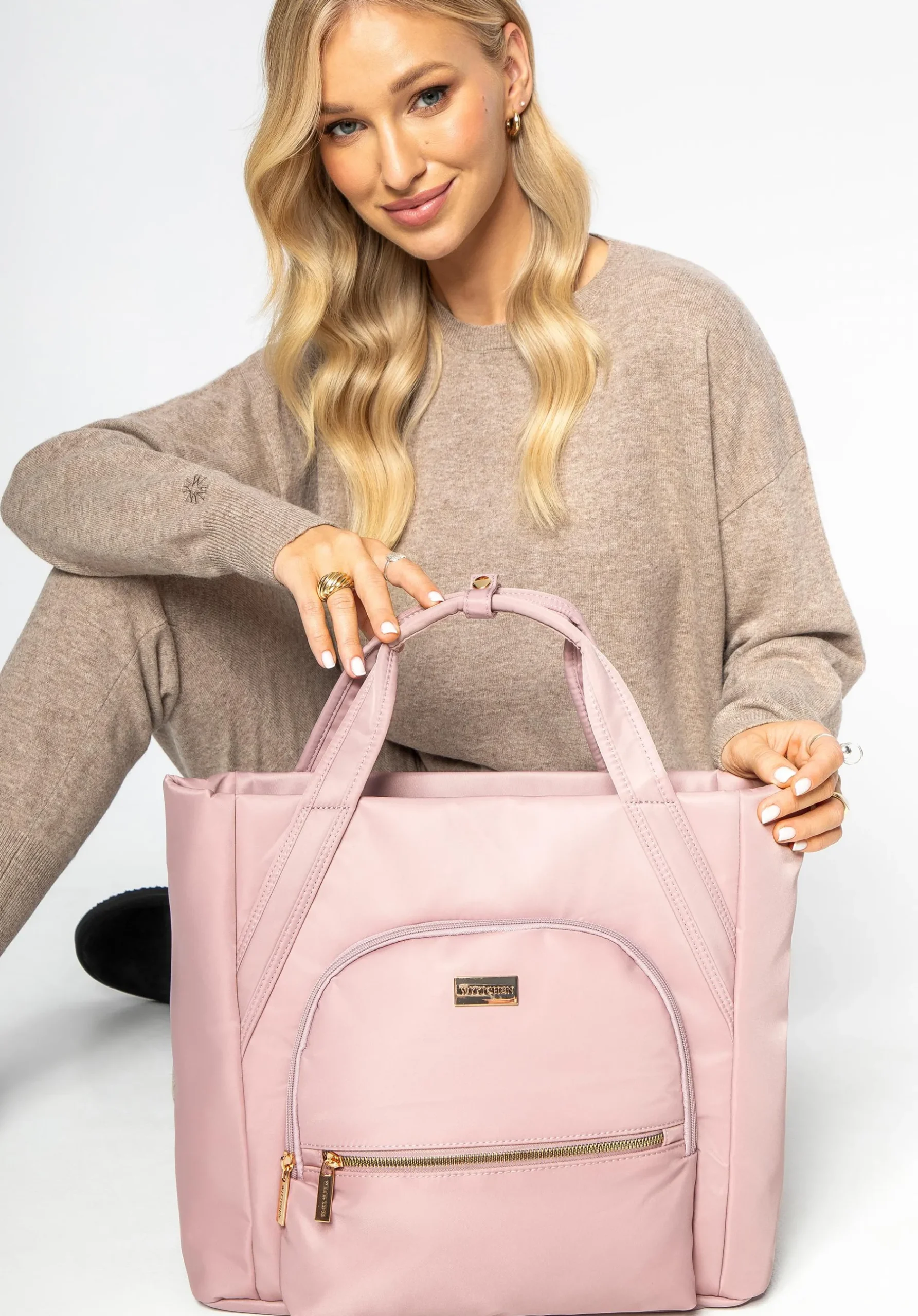 Wielofunkcyjna torba podróżna do samolotu z nylonu różowa>WITTCHEN Fashion