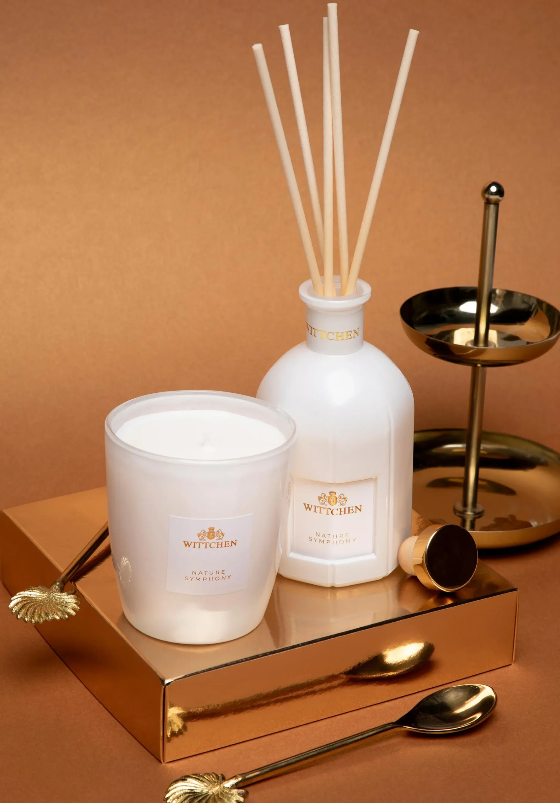 Zestaw - świeca sojowa i dyfuzor Gold Promise>WITTCHEN Fashion